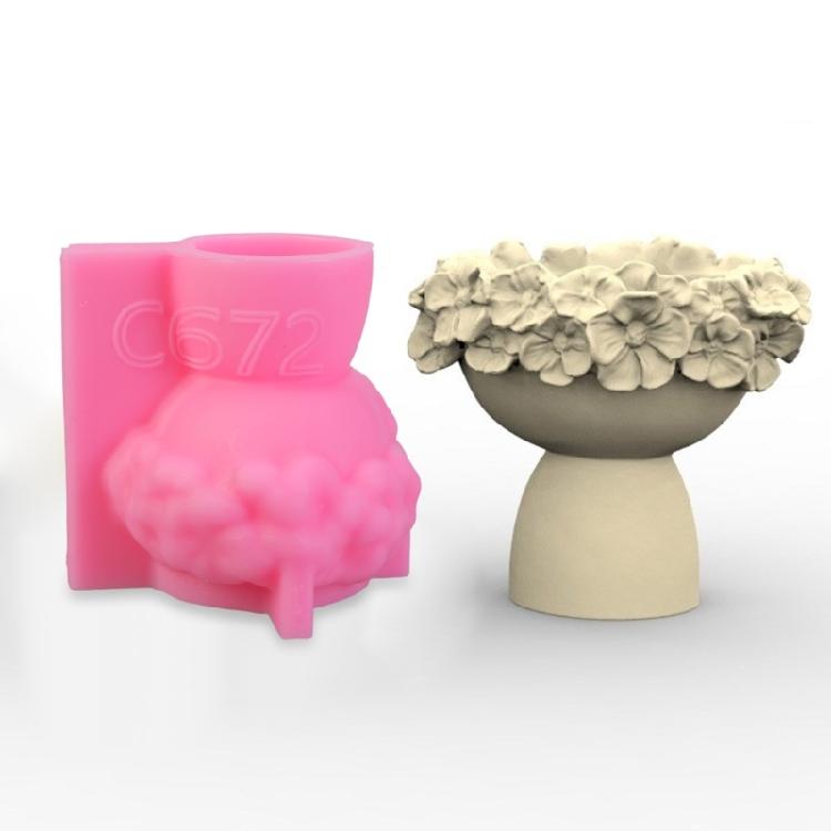 Silicone Flower Pots Mold Succulent Planter Cement Clay Mould Home Decorations