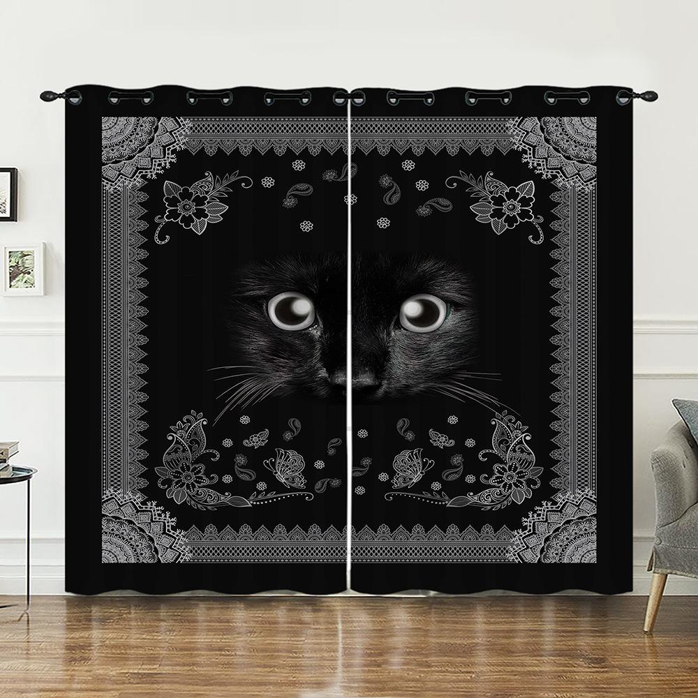 Curtains Animal Texture Deer Curtains Bedroom Living Room Blackout Curtain Perforated