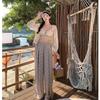 Bohemian Style Seaside Vacation Set Sanya Travel Chiffon Split Ethnic Style Wide-leg Trousers Set