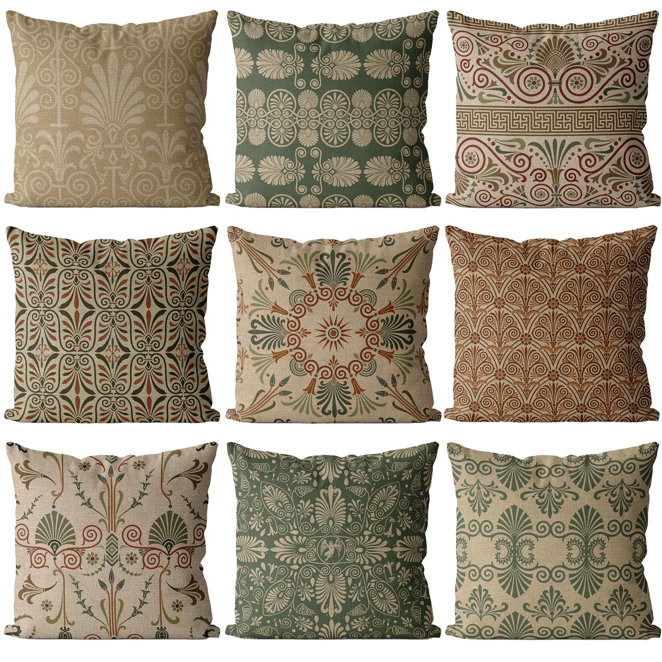 Tonnika Chen Unisex Boho Bosnian Pattern Home Decor Nordic Geometric Pillow Case Sofa Pillow Case Cushion Cover Car Chair Cushion Cover 45*45 40X40