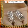 Huitan Modern Fashion Design Women's Hoop Earrings Luxury Cubic Zirconia Statement Female Earrings for Wedding Party Jewelry