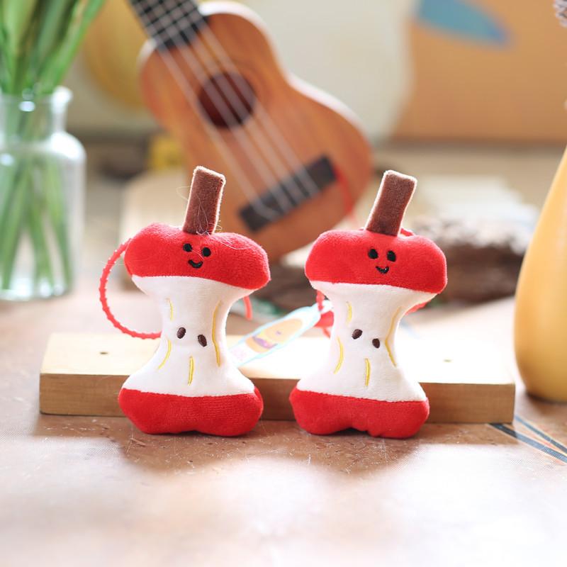 Apple Bone Small Heart Pendant Plush Toy Key Chain For Gift Decoration And