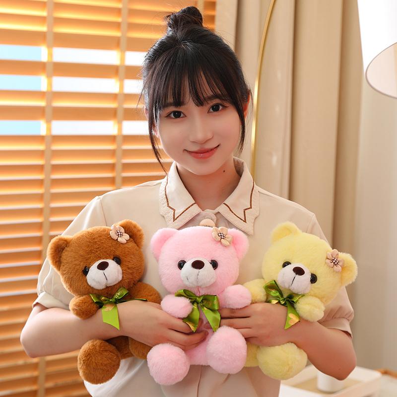 1pc 20CM Super Cute Sitting Teddy Bear Plush Toys Kawaii Bear Plush Dolls Lovely Pillow Stuffed Soft for Birthday Gift
