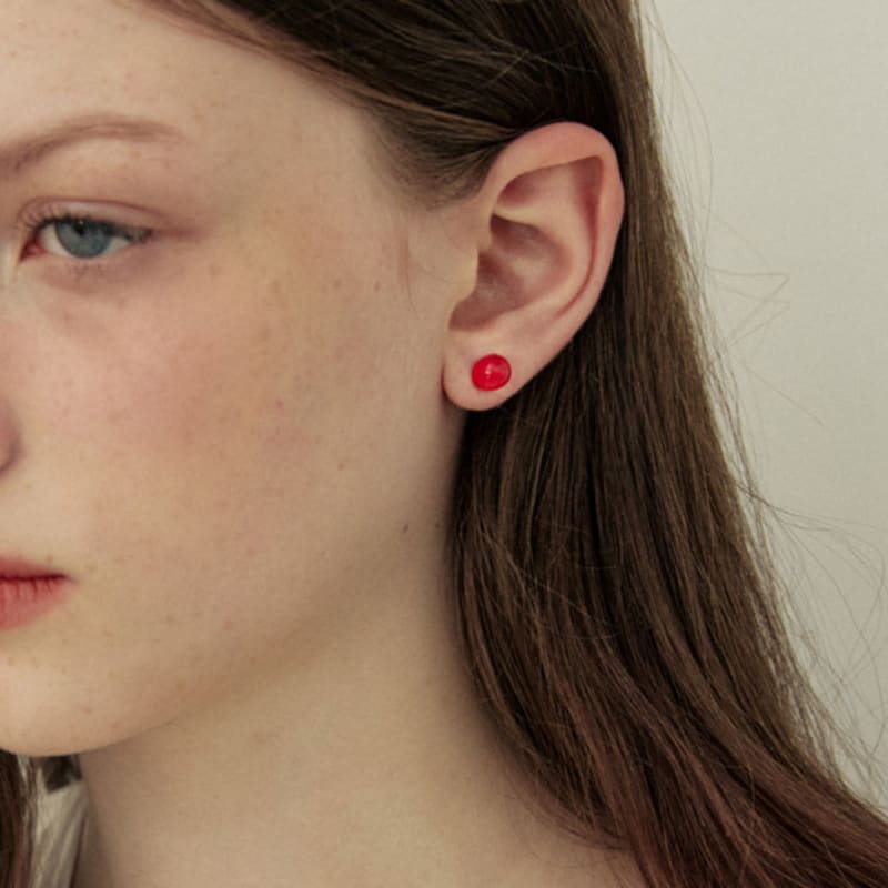 

ADAUL Mini ball color earring - 4color Pink