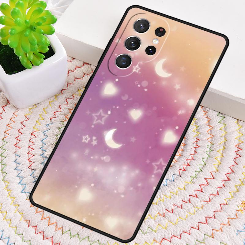Moon Stars Pastel Silicone Phone Case For Samsung Galaxy Note 10 Pro S26 S25 S24 S23 S22 S21 Plus S25Ultra Capa Cover