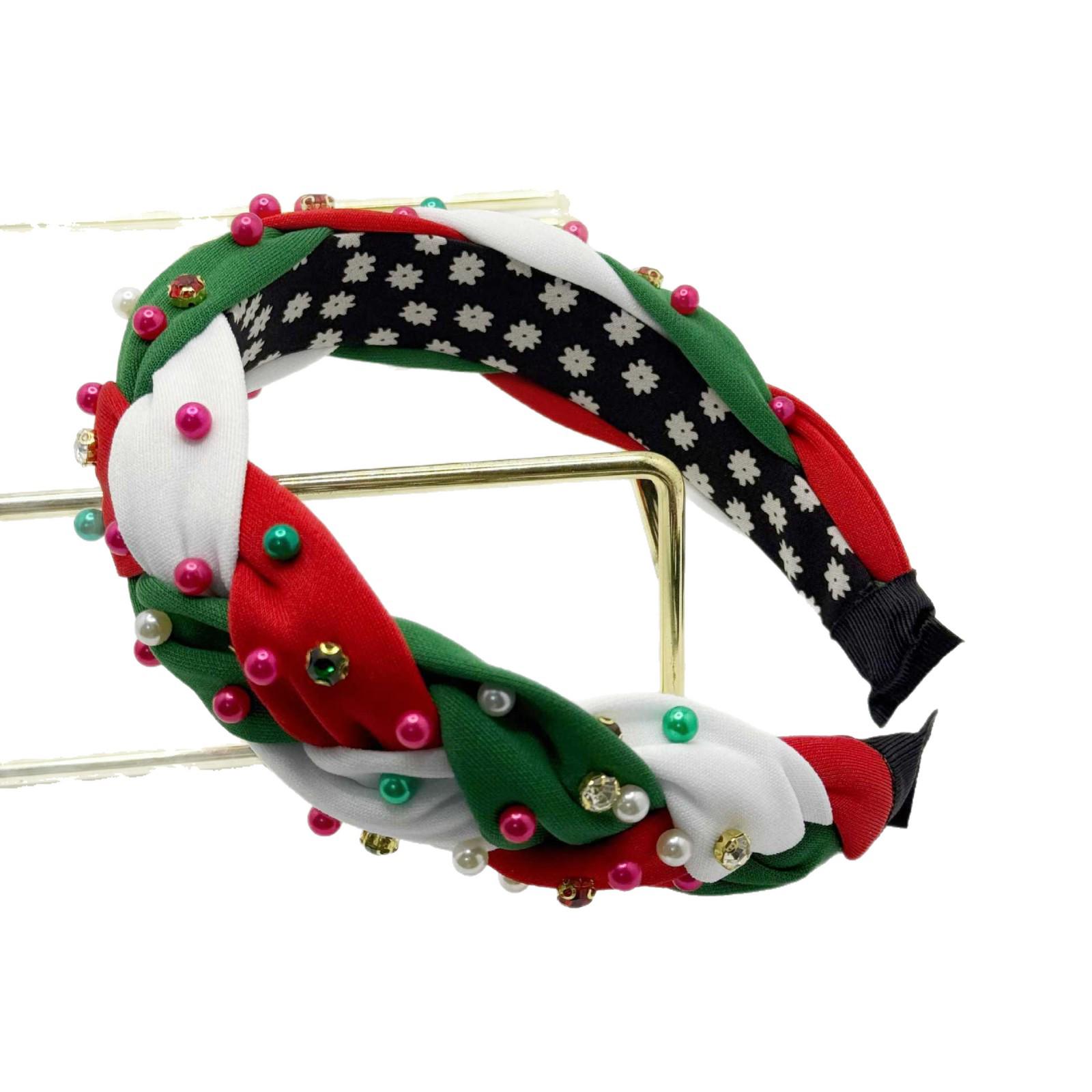 Праздничная 3D Рождественская красно-зеленая повязка на голову - Модный праздничный аксессуар