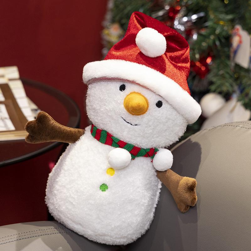Happy Christmas Doll Gingerbread Man Pillow Scarf Snowman Doll Christmas Tree Wreath Plush Ornament Pendant