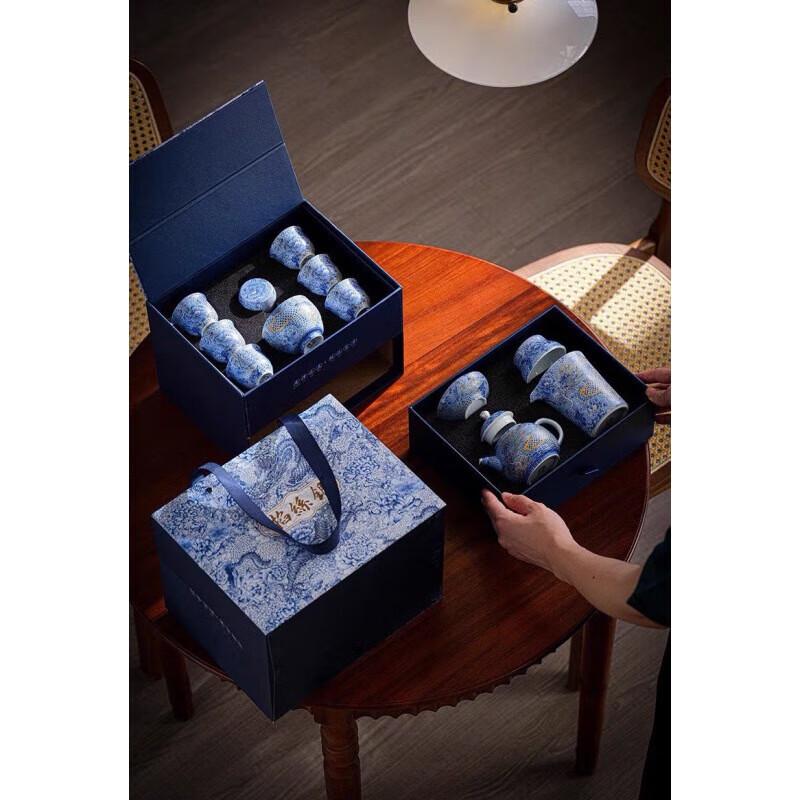 

Chinese Cloisonné Silver & Ceramic 12-Piece Kung Fu Tea Set