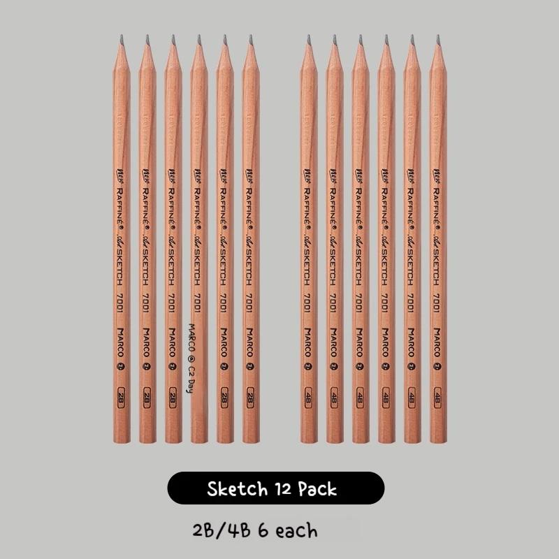 12Pcs Professional Drawing Sketch Pencil Set HB 2H 2B 3B 4B 5B 6B 7B 8B 10B 12B 14B Graphite Hand-Painted Pen School Stationery