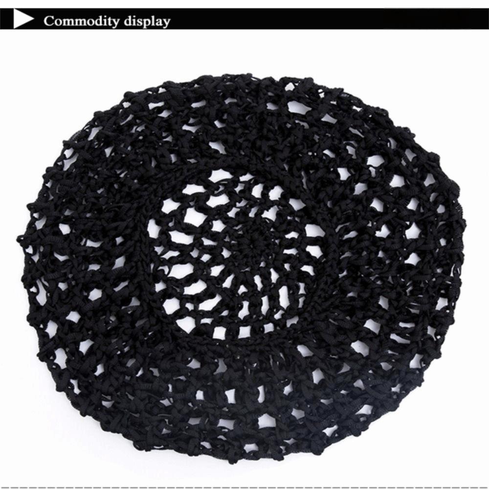 Soft Rayon Knit Mesh Crochet Hair Net Fine/Loose Mesh Work Bun Snood for Light Attendant Nurses