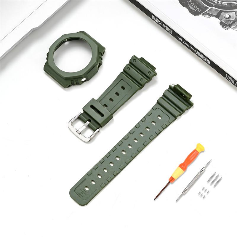 

Для Casio G-SHOCK Octagon Farm Oak GA-2100 TPU Refit прозрачный ремешок для часов корпус силиконовый ремешок для часов ga2100 мужской браслет