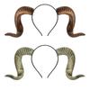Realistic Goat Horn Hairhoop Roleplay Headpiece With Detachable Band Halloween Costume Accessory Festival Headpiece