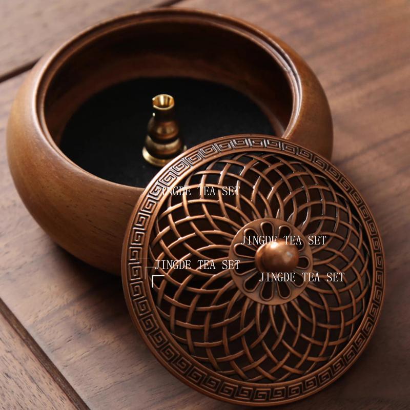 Walnut Incense Burner Indoor Sandalwood and Agarwood Incense Burner for Household Use Solid Wood Incense Burner Household Goods