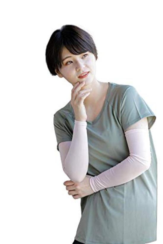 

из японского натурального шелка рукав 1 пара один размер подходит УФ шероховатая кожа уникальный натуральный мягкий рука холодный антибактериальный чехол в комплекте [Сделано в Японии] 100% закрывает, розовый