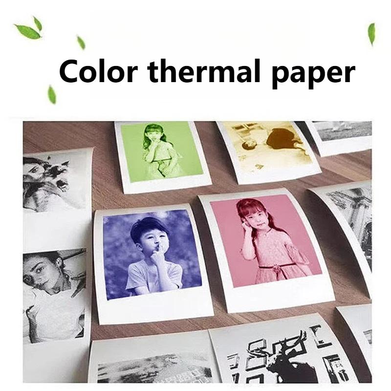 5pcs Thermal Camera Paper Kids Camera Thermal Paper Color and Black and White Thermal Paper Kids Rolling Paper Printers Supplies