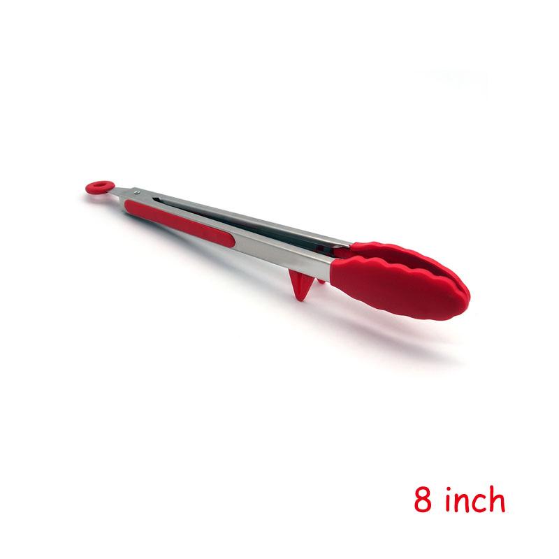 Kitchen Utensils and Cooking Tongs, Heat-resistant Stainless Steel Barbecue Tongs, Equipped with Silicone Tips and Bracket Design, Suitable for Salads