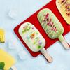 Ice Lolly Moulds 2Pcs, 4 Cavities Oval Lollipop Moulds, Silicone Ice Popsicle Mould for DIY Ice Cream with  20 Lollipop Sticks