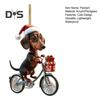 Dachshund Christmas Pendant Acrylic Dog Ornament for Christmas Tree Cute Biker Dachshund Design Festive Home Decorations Gift for Dog Lovers
