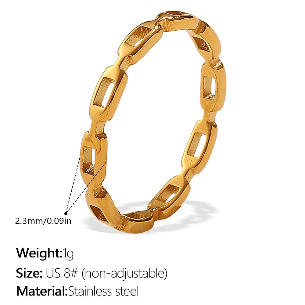 Europe, America 2025 carved ring trend stainless steel plated 18K gold men and women wear ring
