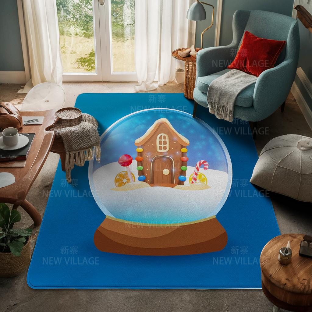 House Entrance Carpet Home Door Mat Living Room Bath Foot Bathroom Non-slip Water Absorption Rugs Bath Merry Christmas Winter