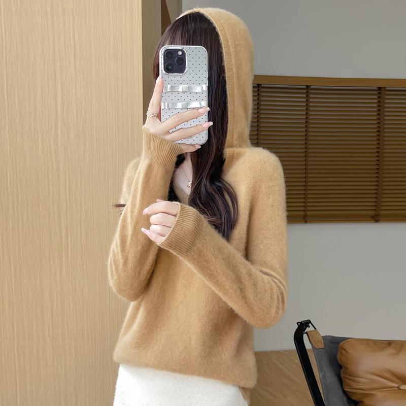 Women's Cashmere Sweater Qinghe Cashmere 30% Cashmere 70% Wool Autumn and Winter Pullover Warm and Fashionable