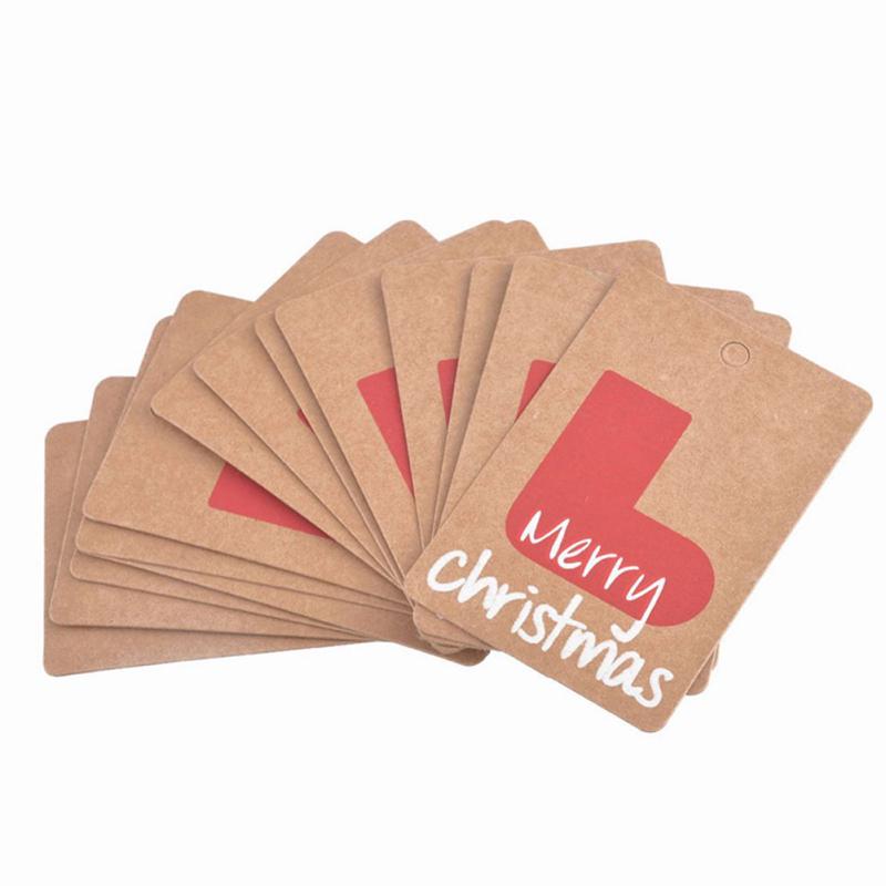 50Pcs Merry Christmas Hat/Boot/Snowflower/ Snowman Tags Cards for Wrapping Baking Decor