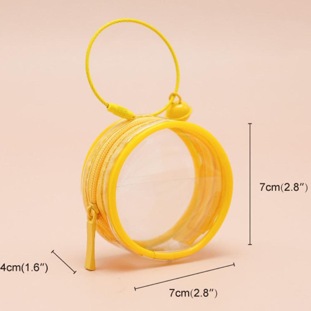 Keyring Two-side Display Bag Protection Case Clear Outdoor Bag Round Badge Storage Pouch Gifts