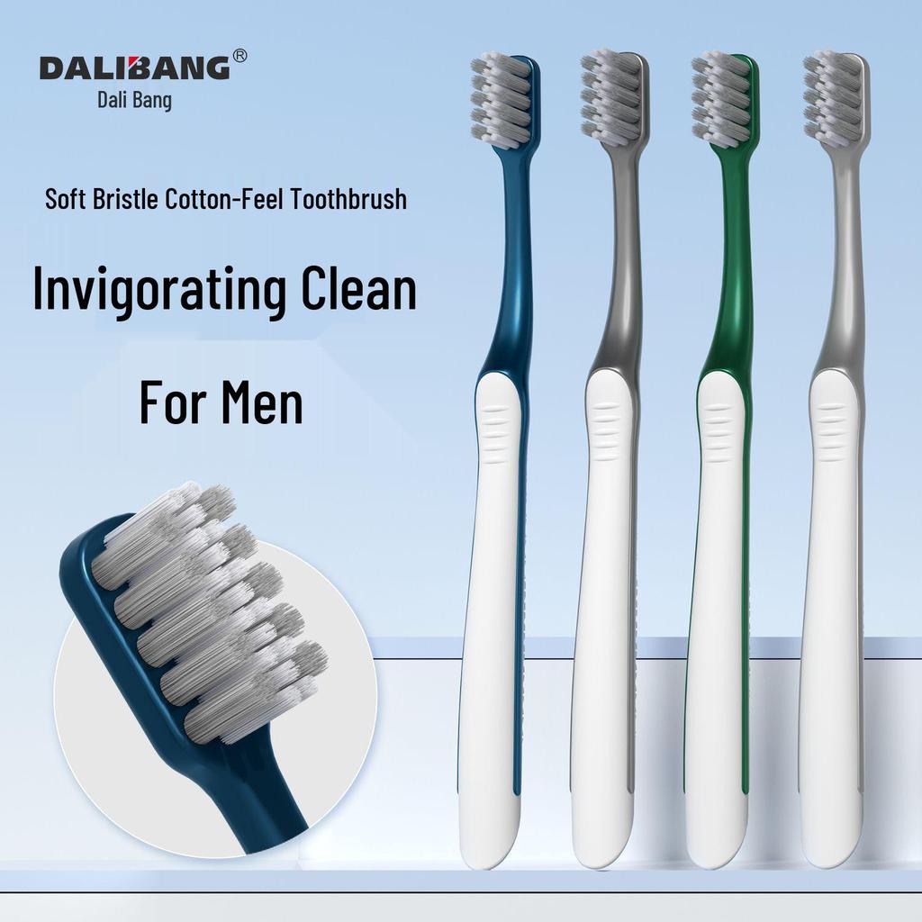 Men's Medium Hard Travel Toothbrush - Adult Oral Cleaning Brush, Single Pack