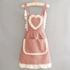 Korean Version Cotton and Linen Apron for Women Cute Kitchen Home Cooking Breathable Apron Fashionable Work Clothes Chef Apron