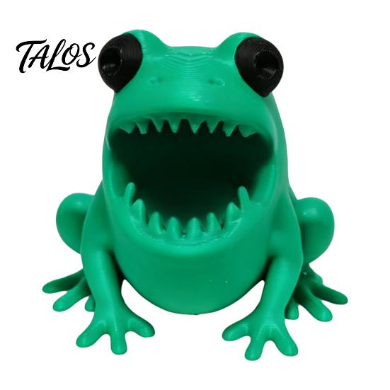 Talos Cute Frog Pen Holder, 3D Printed Figurine, Cartoon Desk Organizer, Multifunctional Storage for Pens Pencils Markers, Office School Decor