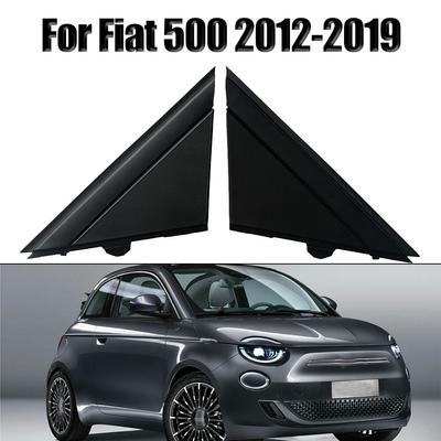 Matte Black LH&RH Door Mirror Flag Cover Moldings For500 12-19 1SJ85KX7AA Rear Mirror Triangle Trim Plate
