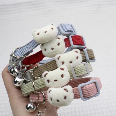 Vielseitiges Hundehalsband, bequem, atmungsaktiv, verstellbar, modisch, für Welpen und Katzen mit Glöckchen