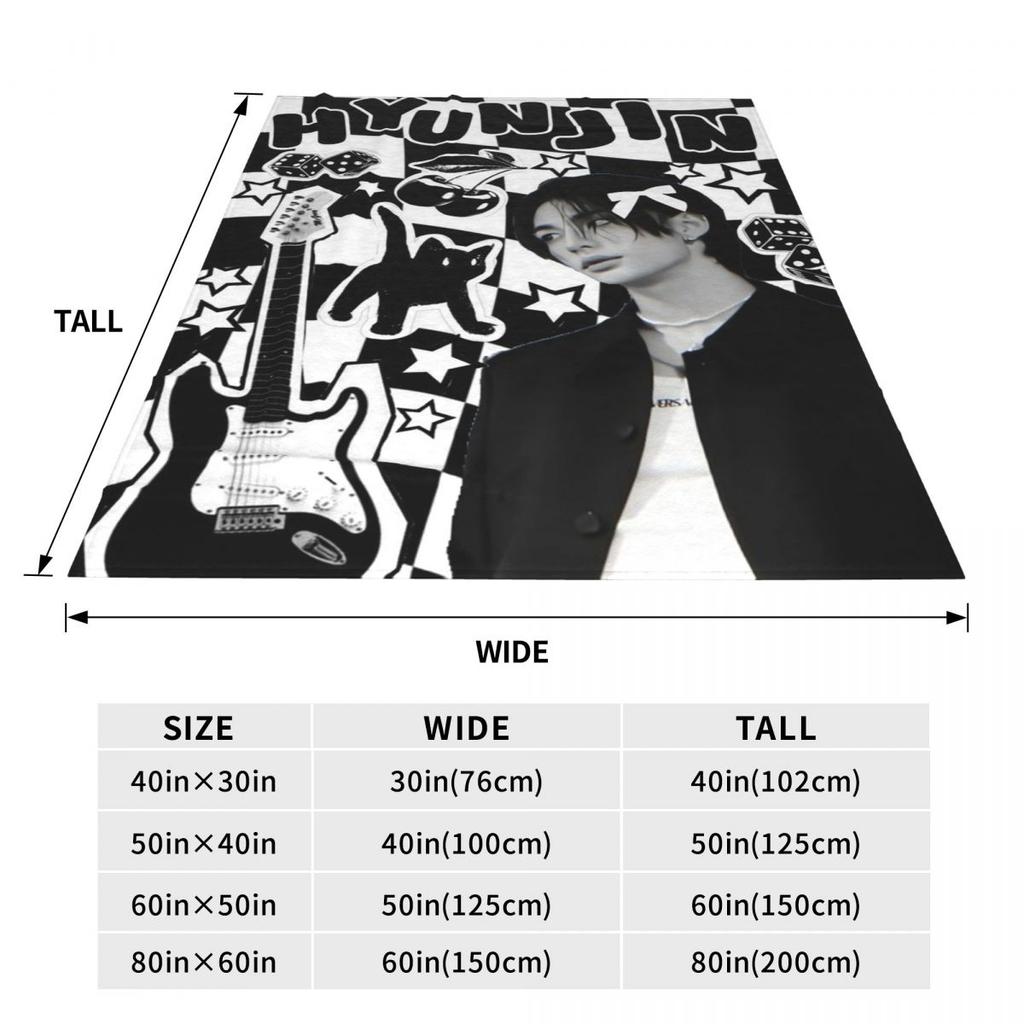 Hyunjin Collage Blankets Soft Warm Flannel Throw Blanket Bedding for Bed Living Room Picnic Travel Home Couch