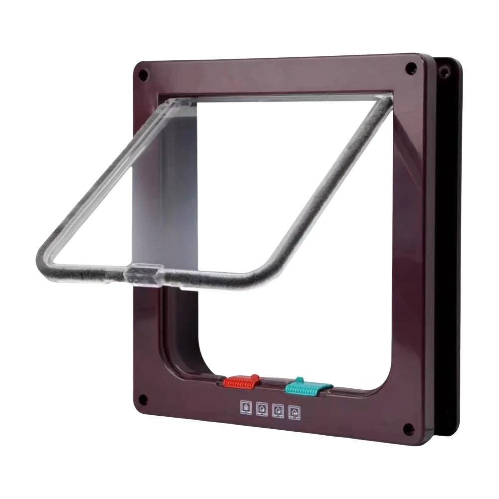 Katzenklappe Tür ABS Haustiertor mit 4-Wege-Sicherheitsschloss Katze Welpe Sicherheitsgitter Transparente Dünne Katzentür Haustiertüren und Schiebetür