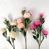 Artificial Peony Flowers 35.8" Faux Peony Stems Realistic Fake Silk Peony Branches with 3 Bloom Heads And 2 Buds for Vase DIY Bouquet Weeding