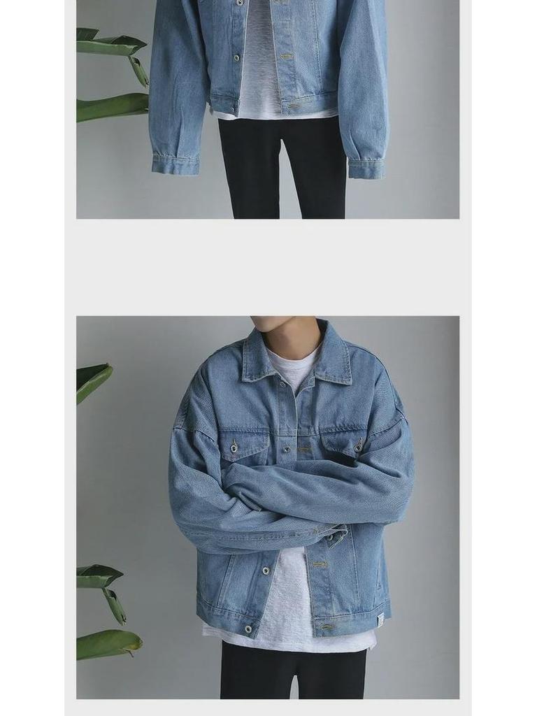 Trendy Spring & Autumn Men's Denim Jacket: Korean Style, All-Match, Loose Fit