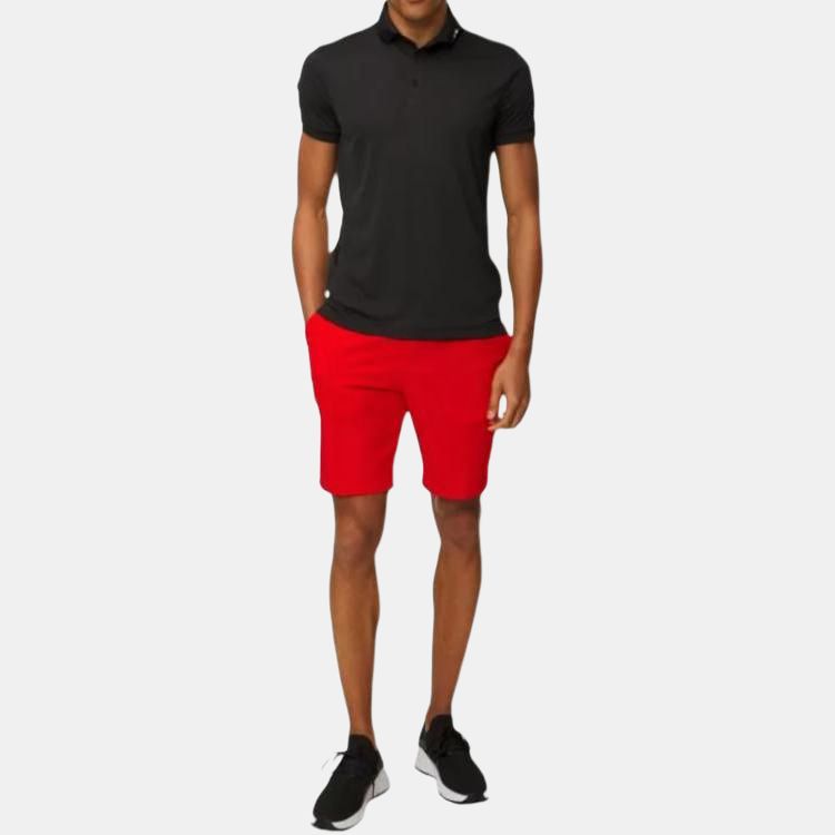 J.Lindeberg Logo Pattern Slim Fit Polo Shirt Men tops Black GMJT07645-9999