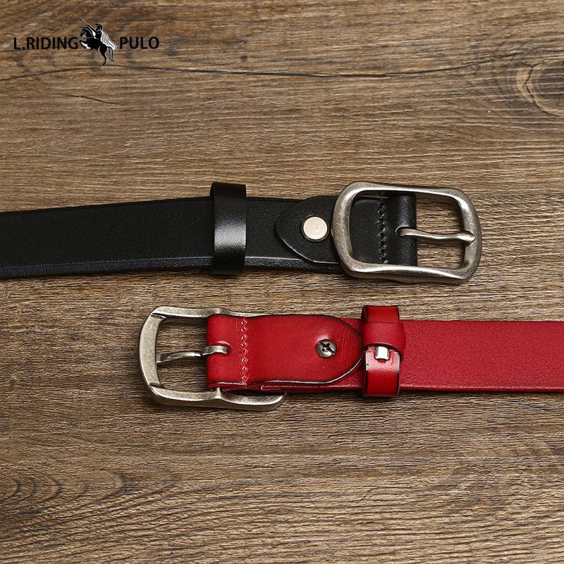 Koreanischer Modetrend Gürtel Herren und Damen Echtes Leder Oberste Schicht Rindsleder Schlichter Lässiger Vielseitiger Gürtel