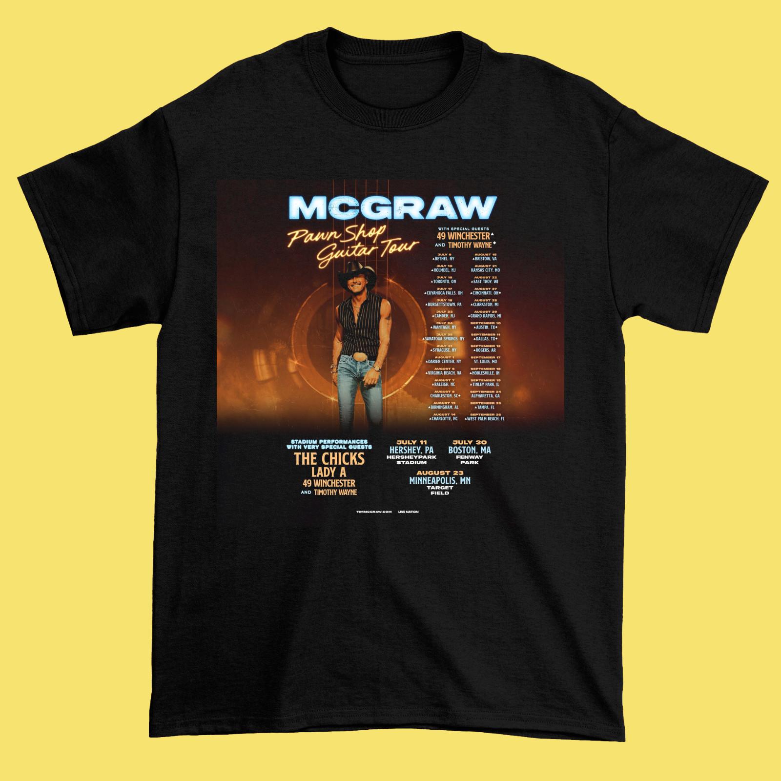 Tim McGraw Tour Pawn Shop Guitar Tour 2026 Black Cotton Shirt TH721 S разноцветный