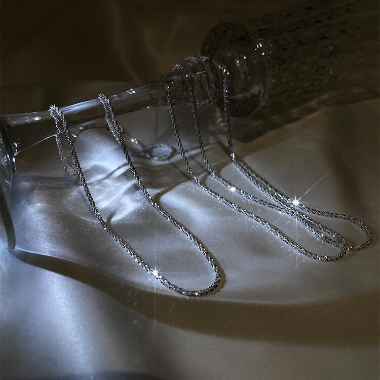 Gypsy Star Sparkling Necklace High Sense Personality Niche Simple Shiny Plain Chain Collarbone Chain Neck Chain Female