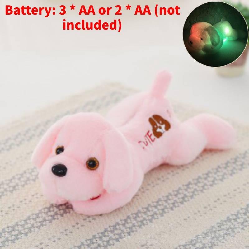 Light Emitting Colorful Dog Plush Toy Cute Girl Children Bedroom Decoration Gift