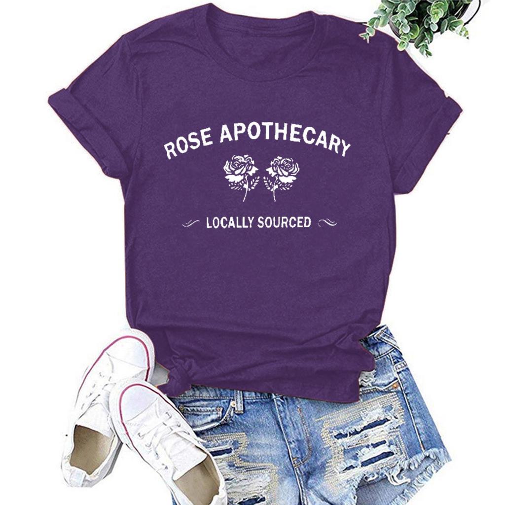 Women Casual Letter Printing Short Sleeves  Loose T-Shirt Blouse Tops