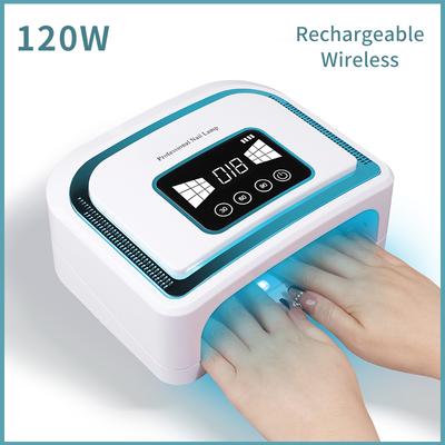Bezdrátová dobíjecí UV lampa na nehty 120W Akumulátorové LED sušičky pro nehtový salon Sušící stroj pro gel Polish UV vytvrzovací manikúrová pec