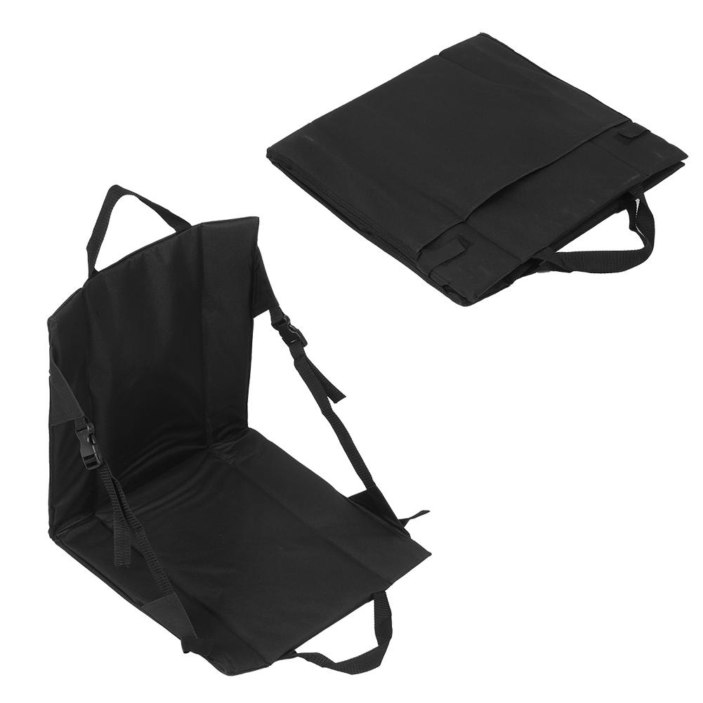 Black Folding Cushion Beach Chair Portable Lightweight Stadium Cushion Outdoor Camping Equipment