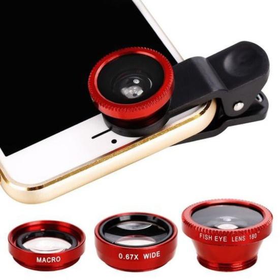3 In 1 Universal 0.65X Wide Clip On Angle Fisheye Macro Lens