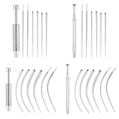 Piercing-Werkzeugset aus Edelstahl für Anpassungen von Körperschmuck, reisefreundlicher Applikator für Ohrstecker mit flacher Rückseite