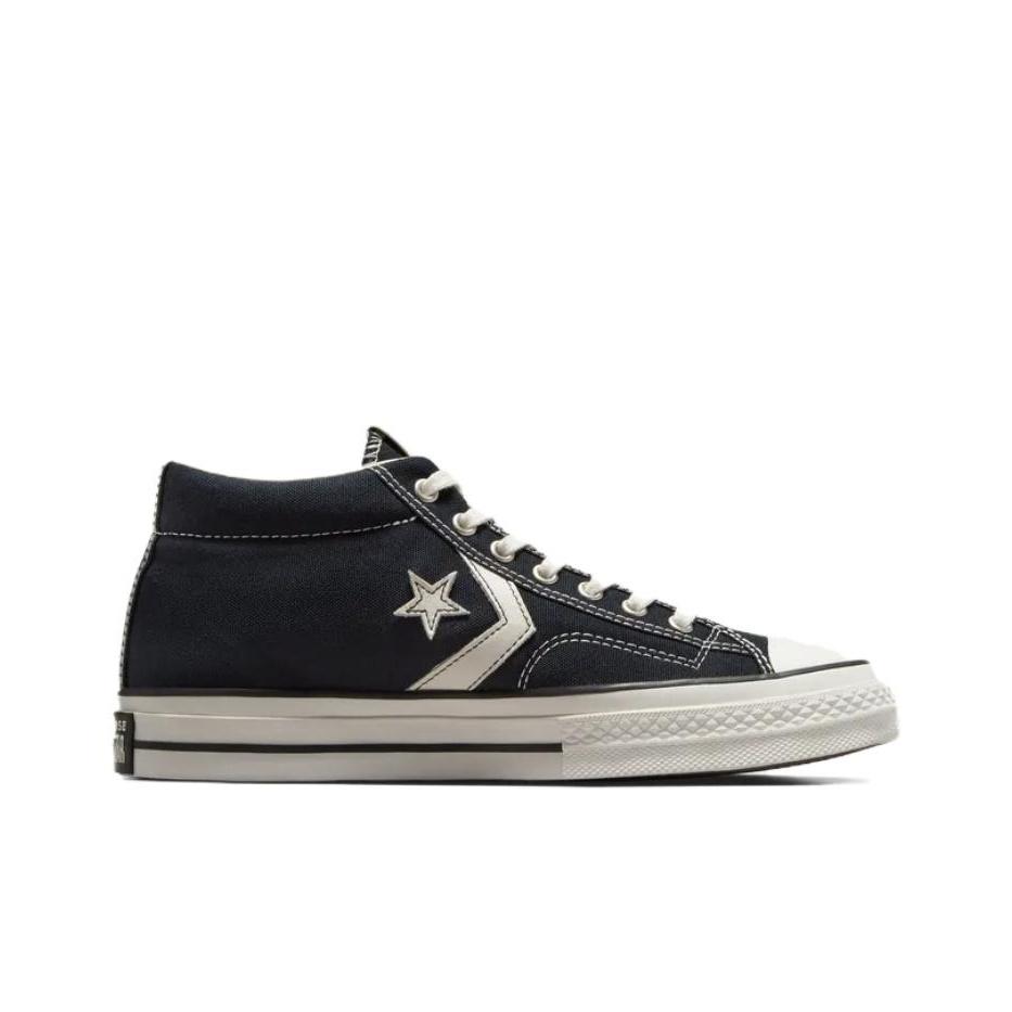 Converse Star Player 76 Kényelmes Sokoldalú Tartós Középmagas Vászoncipő Unisex Sneakerek Fekete Fehér A06920C