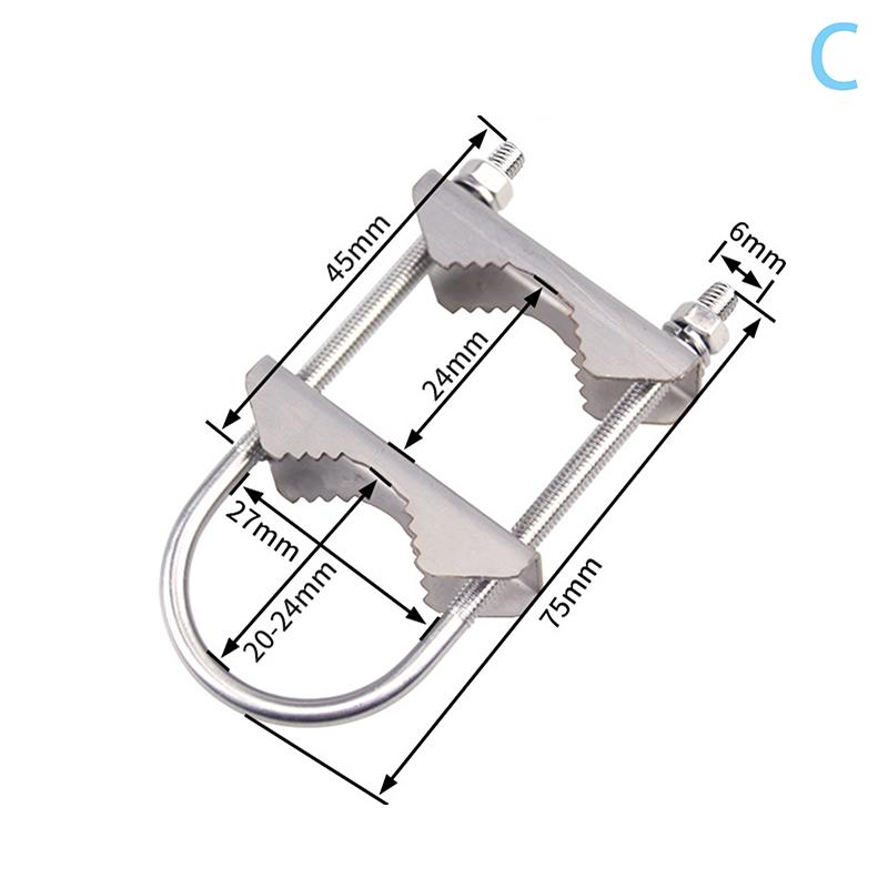 For TV,CB,Ham Double Antenna Mast Clamp V Jaw Block With M6 U Bolts Heavy Duty Anti-Rust Mast To Mast Mount Bracket Kit