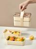 WORTHBUY Microwave Bento Box With Tableware Portable Double-layer Lunch Box Leak Proof Divided Food Containers For Student Kids
