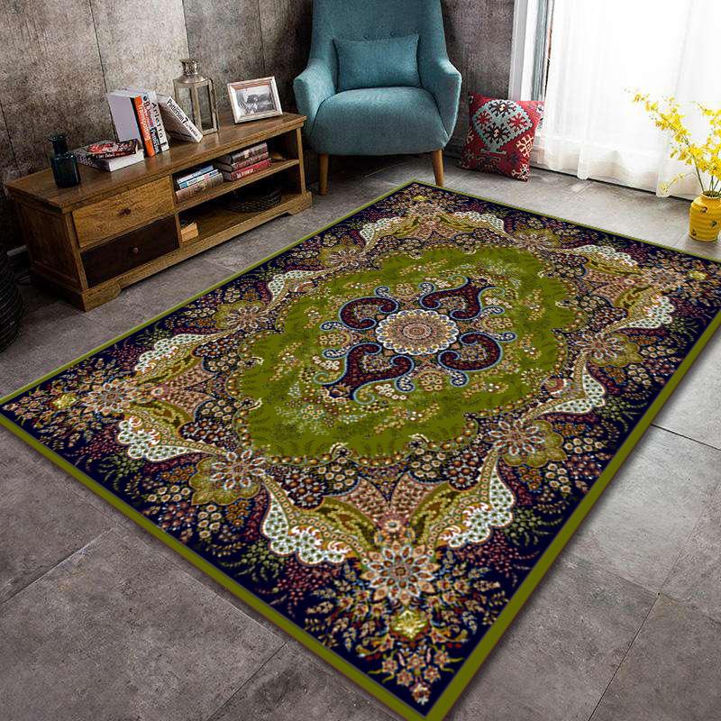 Bosmian Bedroom Splicing Carpet Retro Light Luxury Living Room Coffee Table Floor Mat Turkish Ethnic Style Carpet